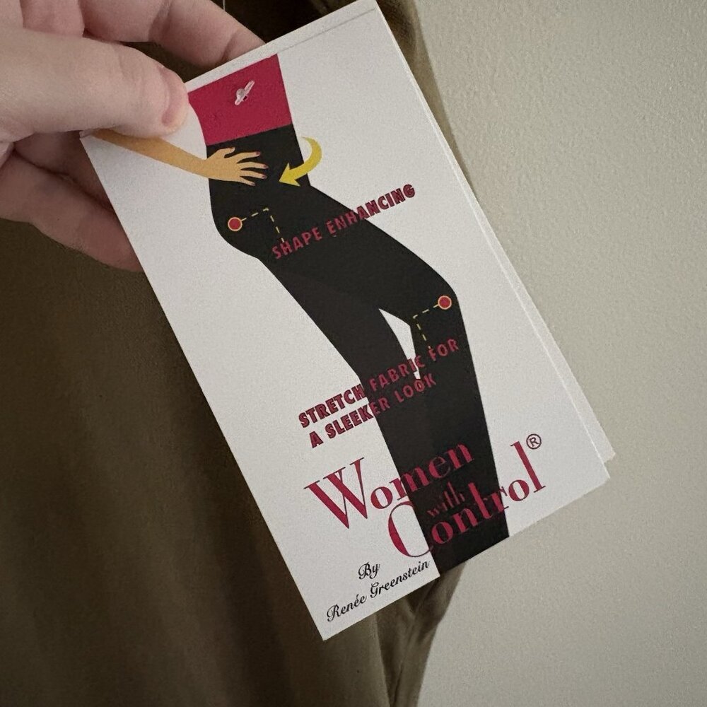 Women With Control Plus 28WP Olive Petite St.Tropez Twill Pockets Leggings NWT - Picture 6 of 15